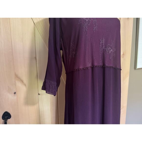 Vintage Nooshin Femme 90s Purple Long Sleeve Lace Dress | Size M - Picture 5 of 15